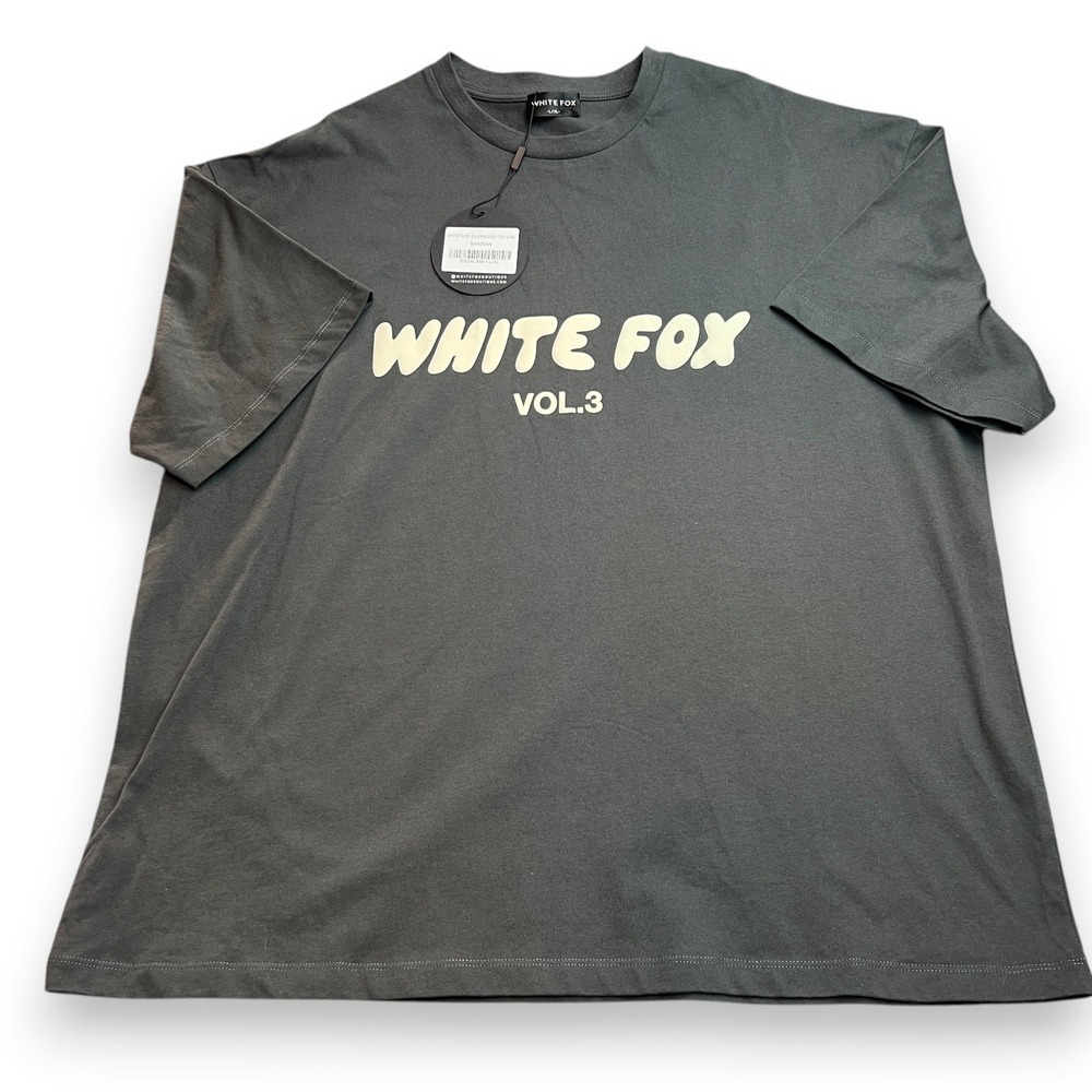 NWT White Fox Offstage Oversized Tee Mens L/XL Shadow Grey Streetwear Minimalist